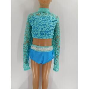 Pre-Owned Costume Iefiel Large Child 2pc Turquoise Contemporary Lyrical